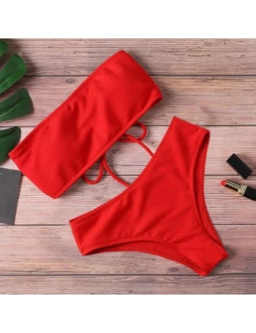 Dwuczęściowy strój kąpielowy bikini typu bandeau