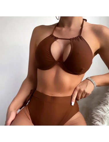 Dwuczęściowy strój kąpielowy bikini z wysokim stanem