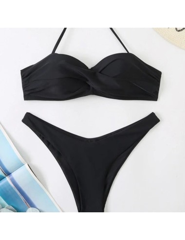 Dwuczęściowy strój kąpielowy bikini wiązany na szyi