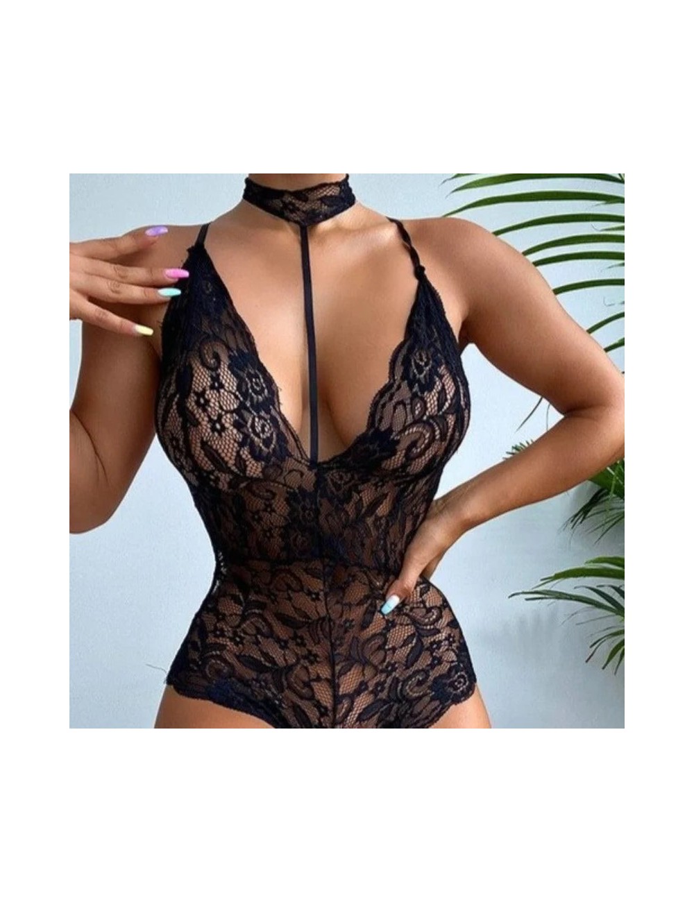 Body koronkowe z chokerem