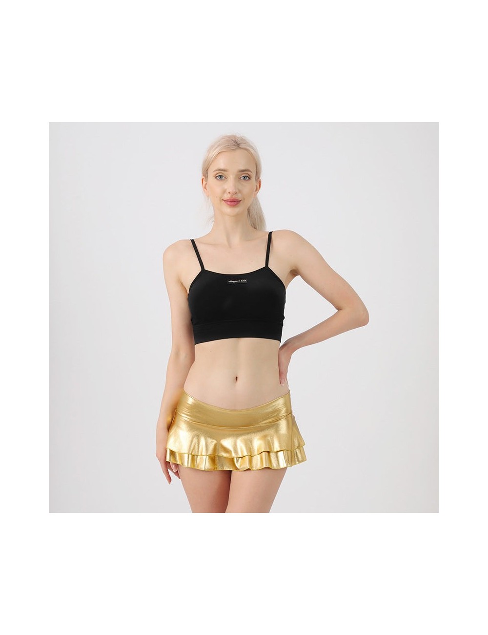 Metaliczna mini spódniczka
