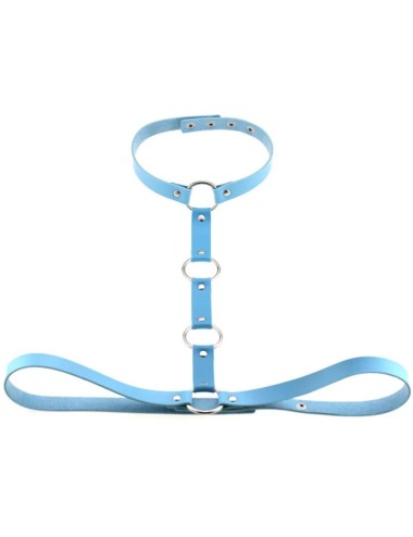 Skórzany harness do biustonosza