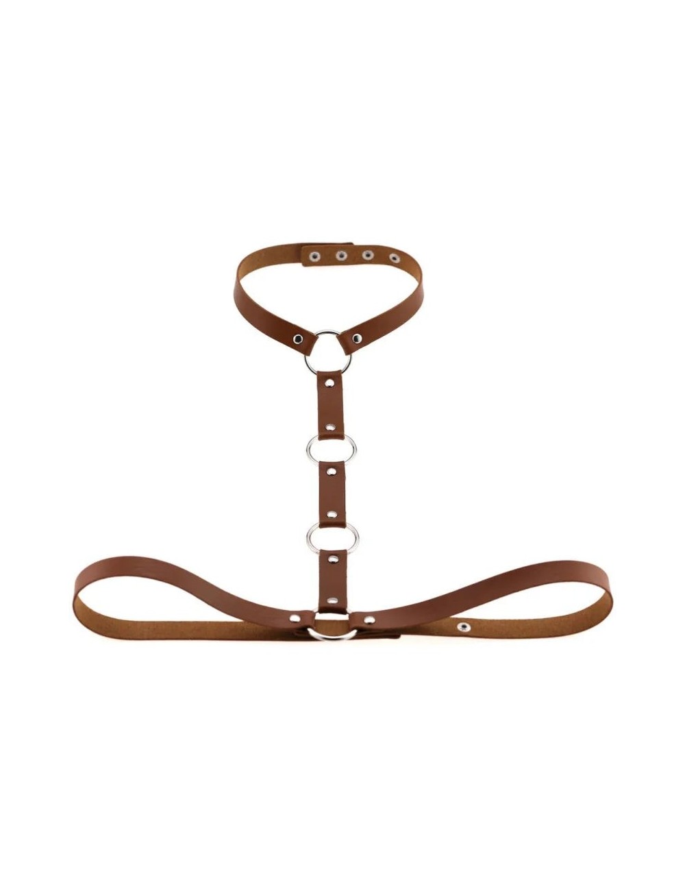 Skórzany harness do biustonosza