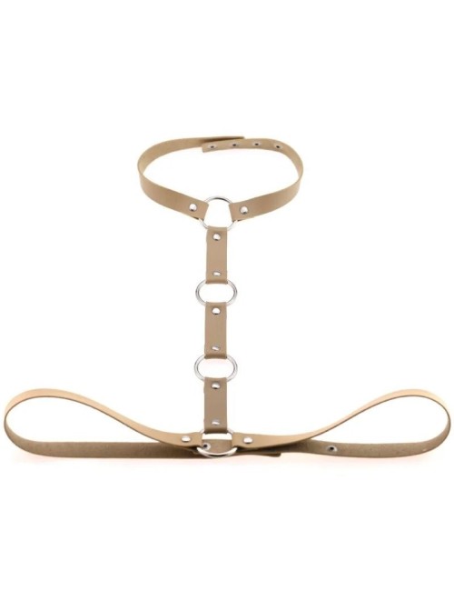 Skórzany harness do biustonosza
