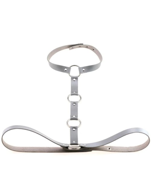 Skórzany harness do biustonosza