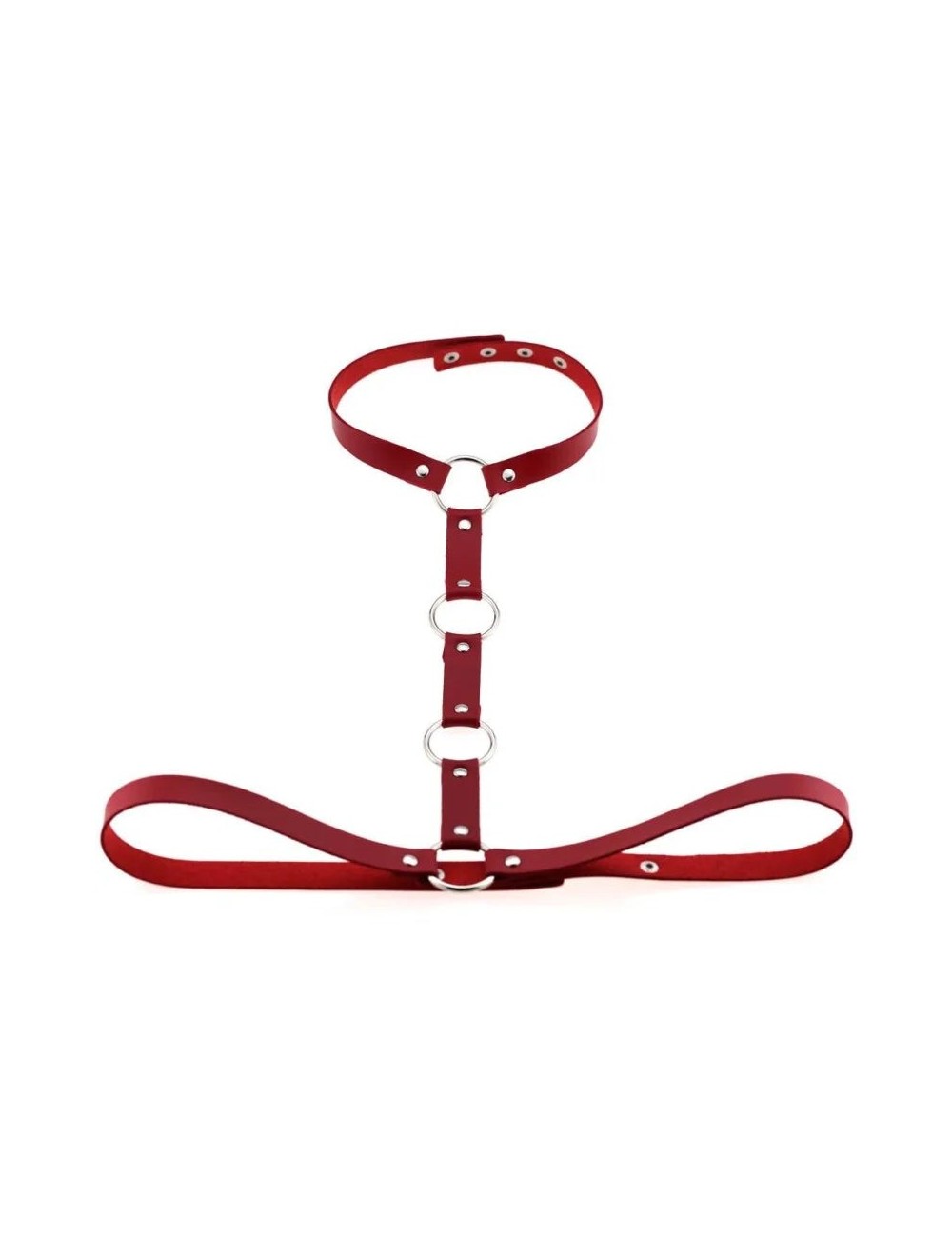 Skórzany harness do biustonosza