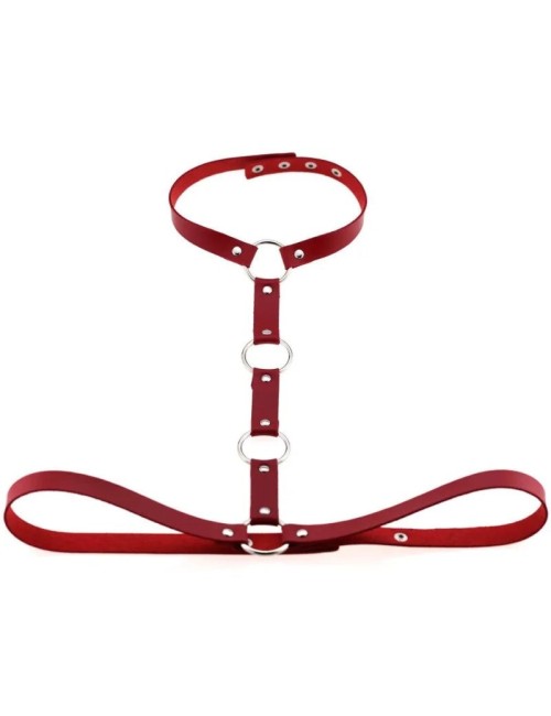 Skórzany harness do biustonosza