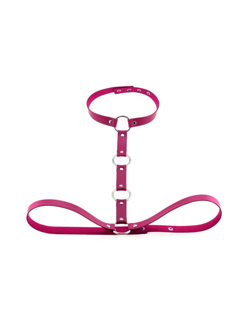 Skórzany harness do biustonosza