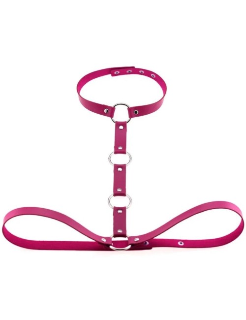 Skórzany harness do biustonosza