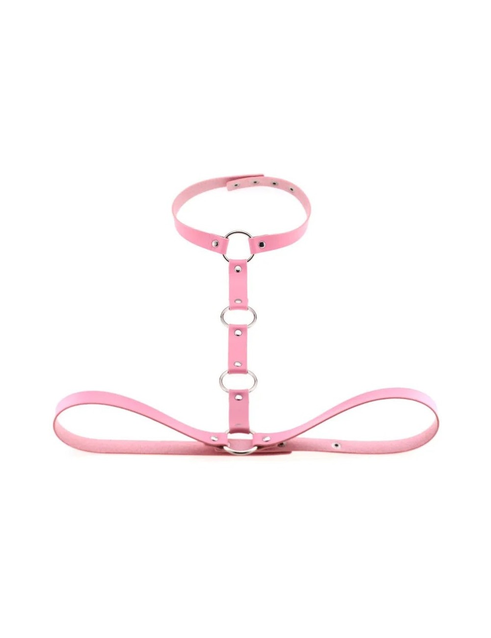 Skórzany harness do biustonosza