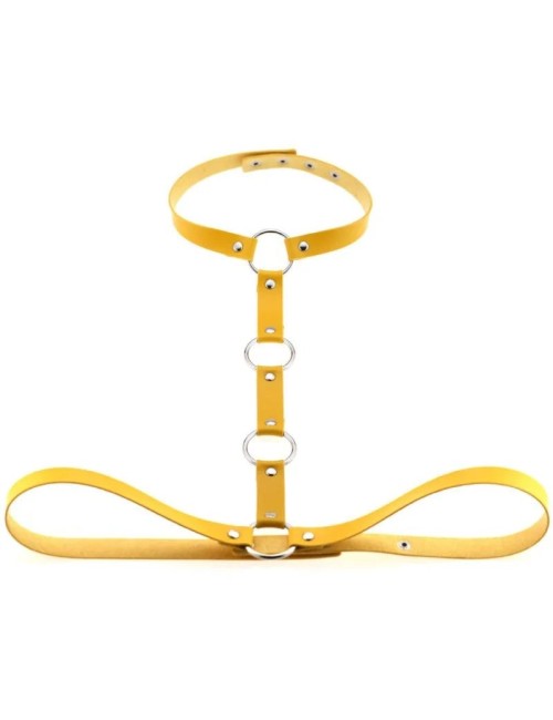 Skórzany harness do biustonosza