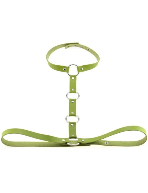 Skórzany harness do biustonosza