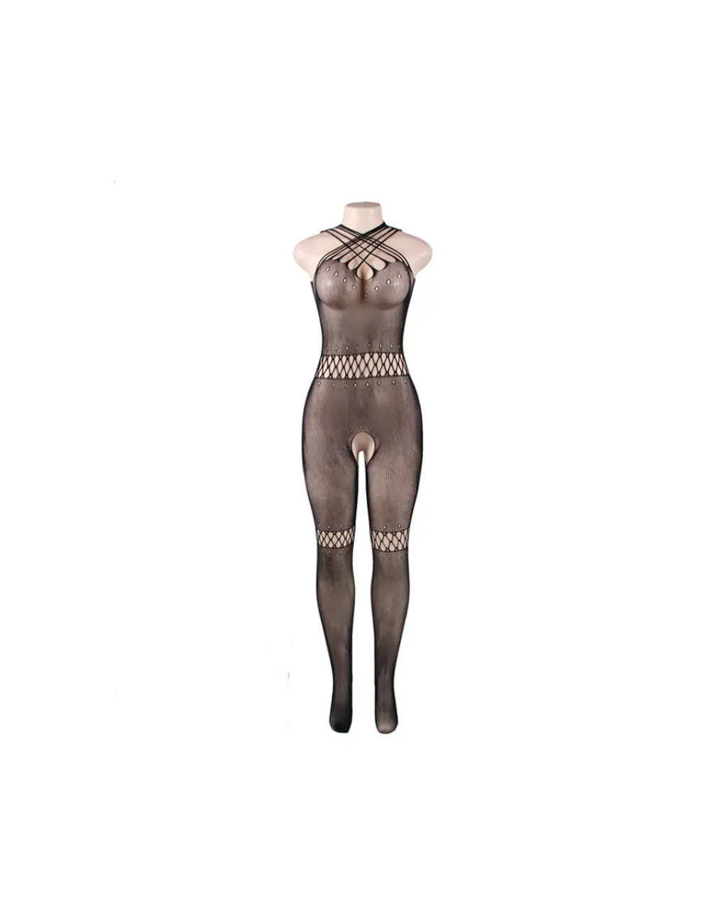 Bodystocking z wiązaniem na szyi