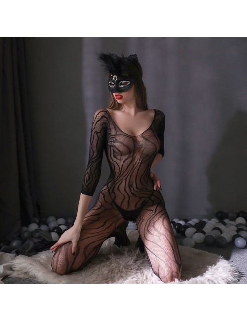 Bodystocking ze wzorem zebry