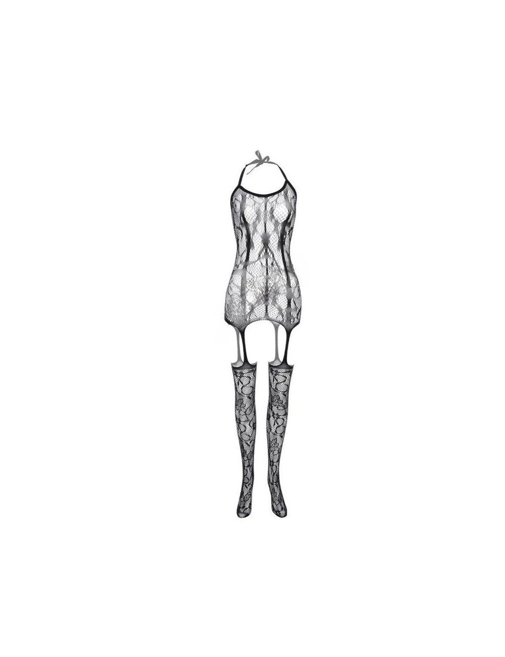 Bodystocking z połączonymi pończochami